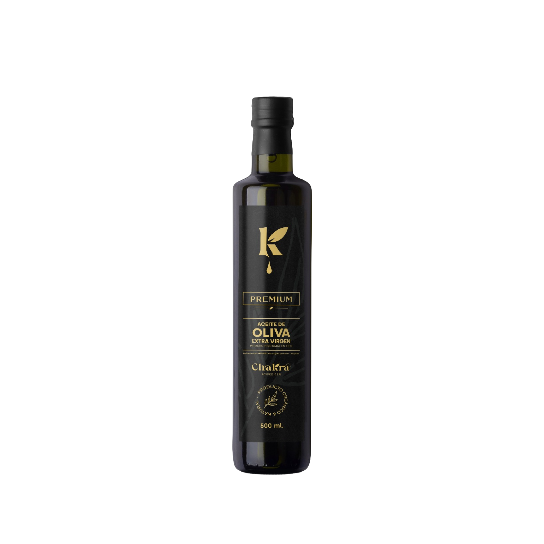 Aceite de oliva extra virgen premium Chakra 500 ml acidez 0.2%