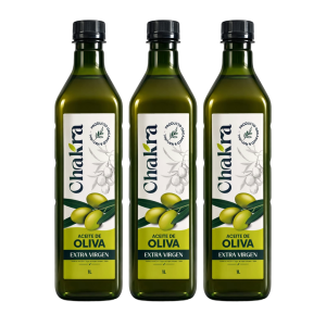 Pack x 3 Aceite de Oliva Extra Virgen Chakra Botella PET x 1 Lt.